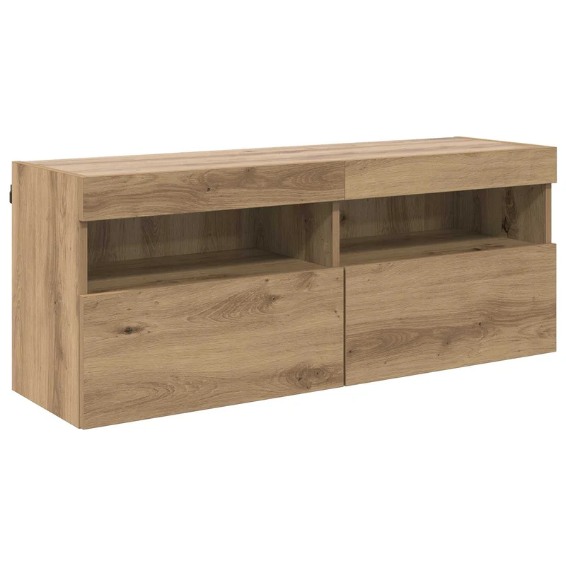 TV Wall Cabinet Set with LED Lights 7 pcs Artisan oak