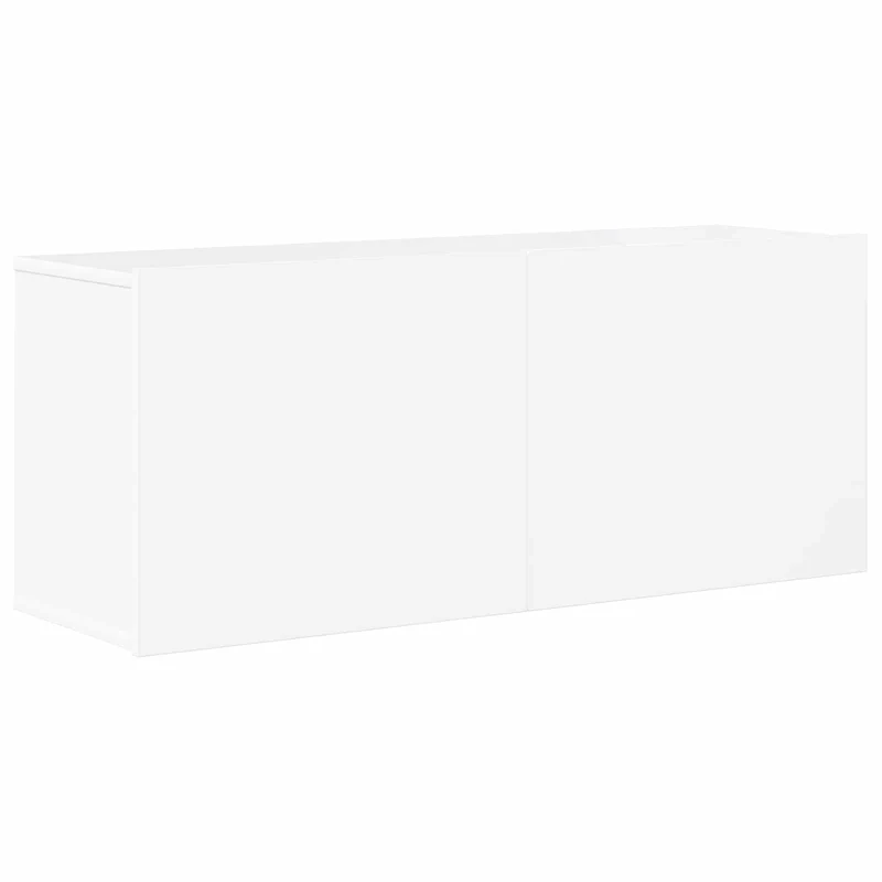 5 Piece TV Wall Units White Engineered Wood