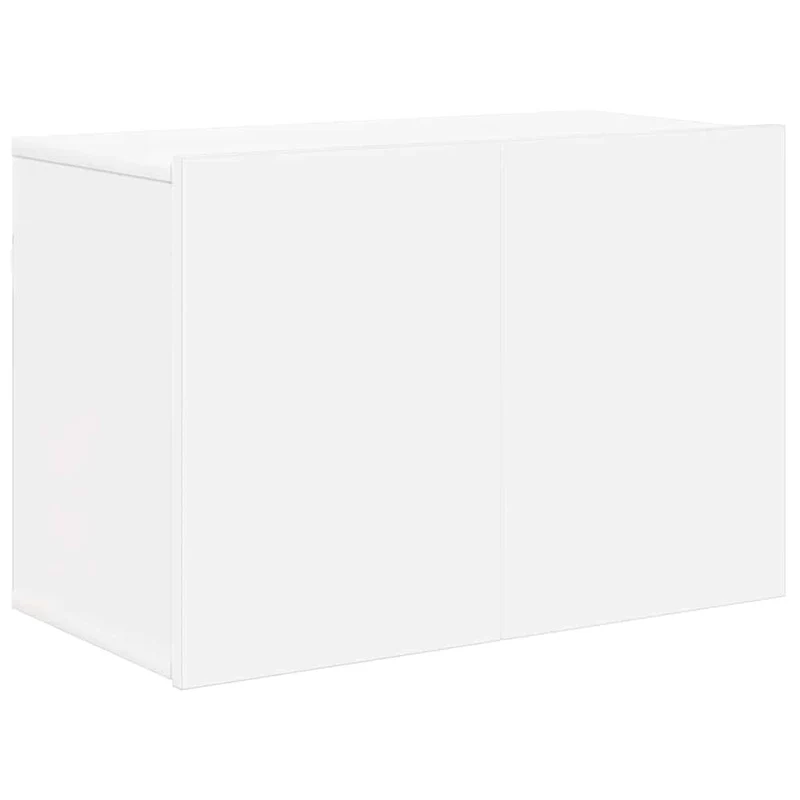 5 Piece TV Wall Units White Engineered Wood