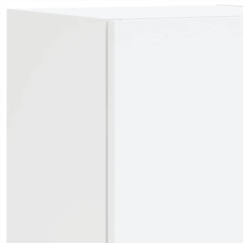 8 Piece TV Wall Cabinet Set with LED Lights White