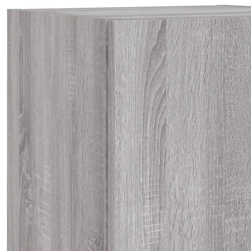 7 Piece TV Wall Cabinet Set with LED Lights Grey Sonoma
