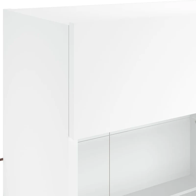 6 Piece TV Wall Cabinet Set with LED Lights White