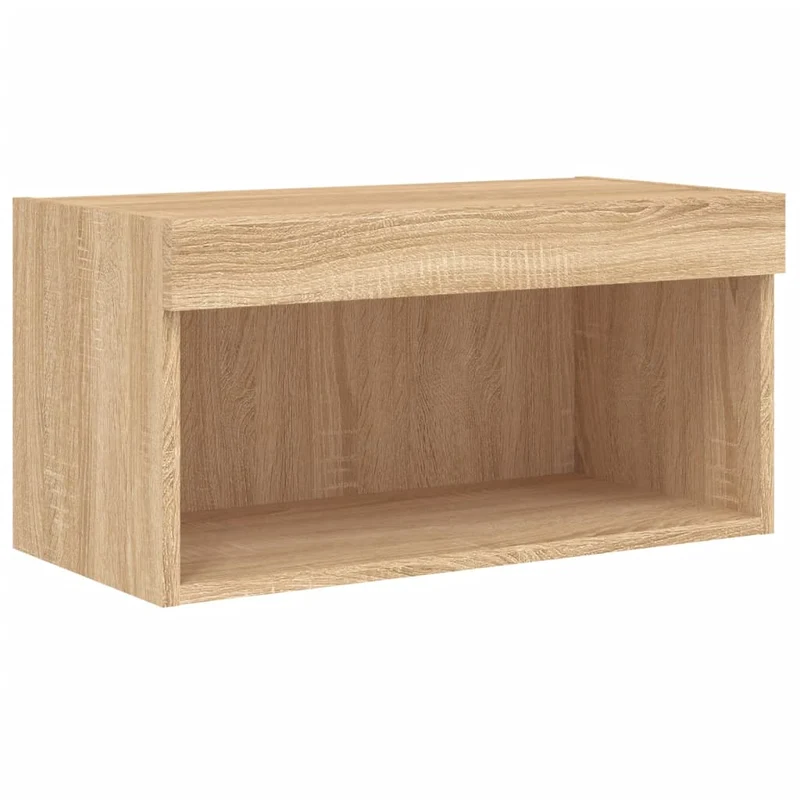 6 Piece TV Wall Cabinet Set with LED Lights Sonoma Oak
