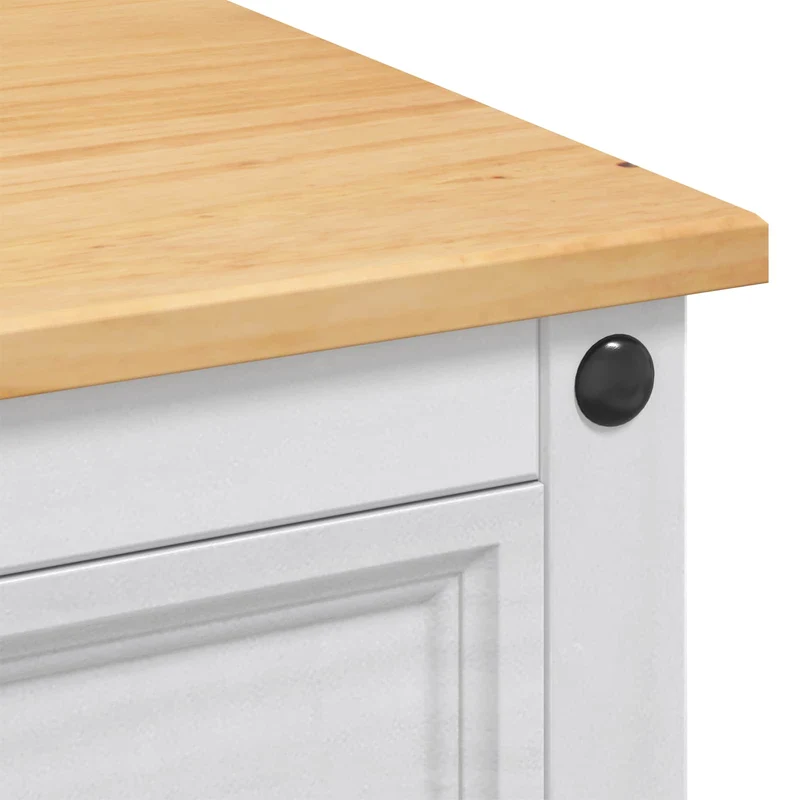 Kitchen Island Set 3 pcs CORONA White and Honey Wax