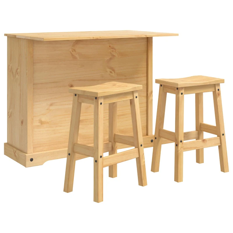 Kitchen Island Set 3 pcs Honey Wax 112 x 70 x 91.5 cm