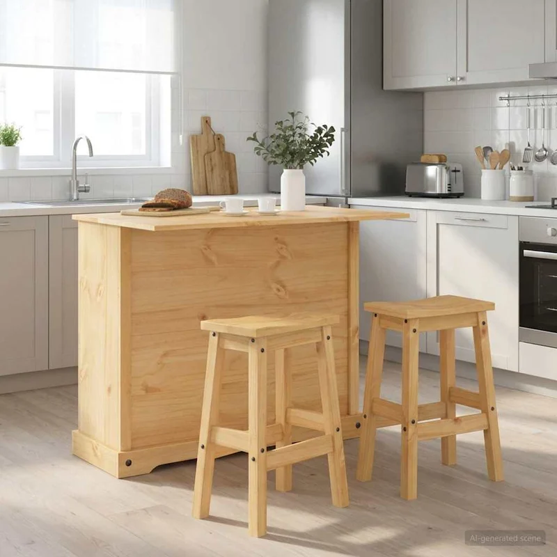 Kitchen Storage 3 pcs Honey Wax 112 x 70 x 91.5 cm Solid-Pine