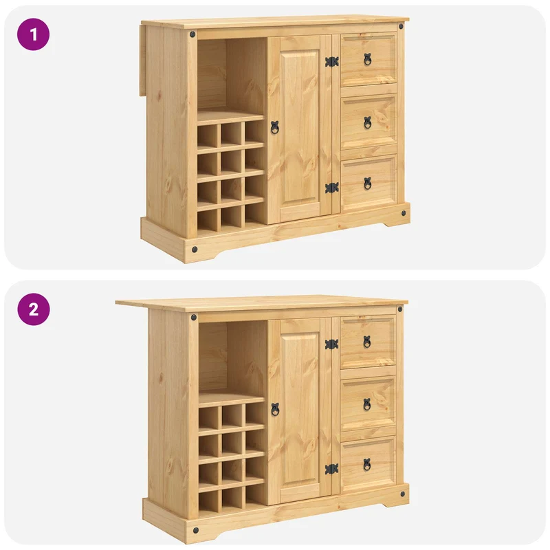 Kitchen Storage 3 pcs Honey Wax 112 x 70 x 91.5 cm Solid-Pine