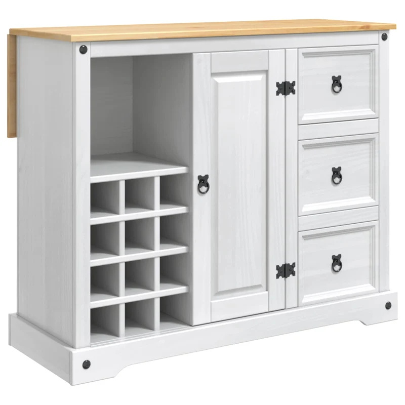 Kitchen Storage 3 pcs White and Honey Wax 112 x 70 x 91.5 cm