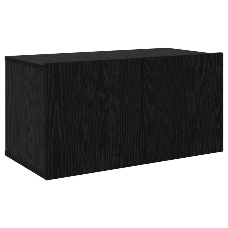 TV Cabinet Set 10 pcs Black Oak Engineered Wood