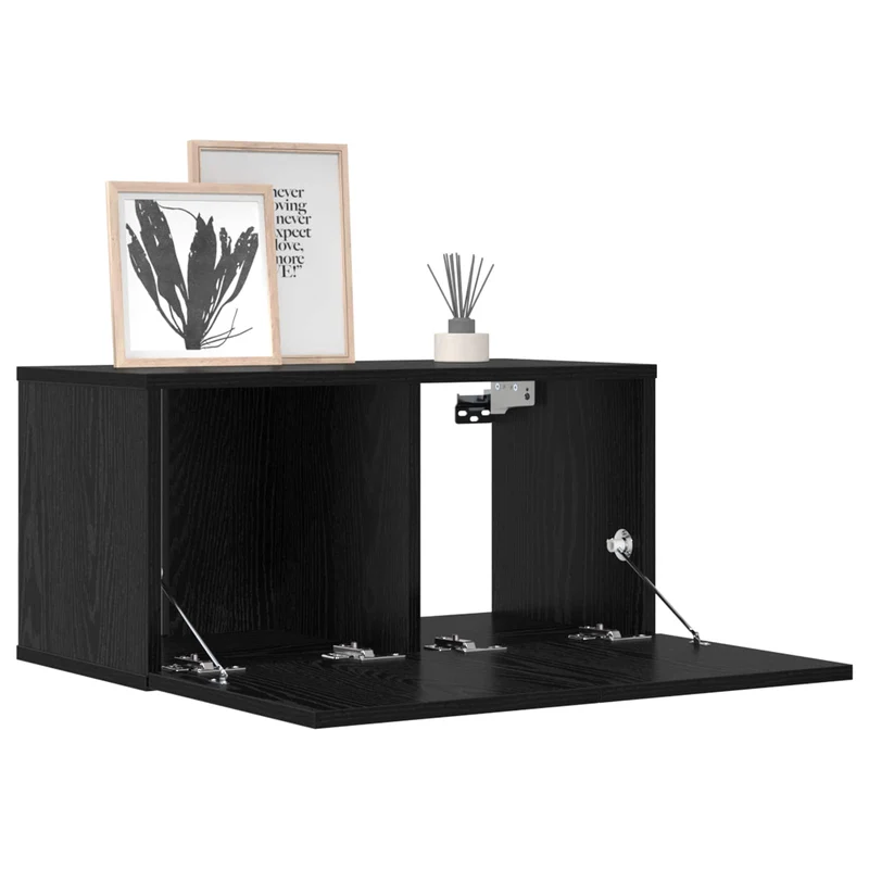 TV Cabinet Set 10 pcs Black Oak Engineered Wood