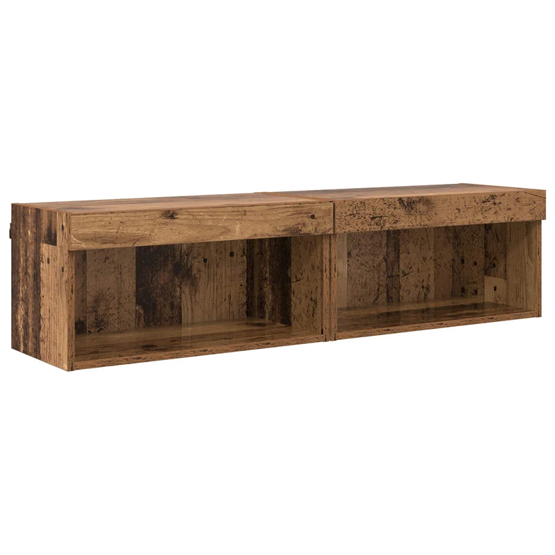TV Wall Cabinet Set 6 pcs Old Wood Engineered Wood