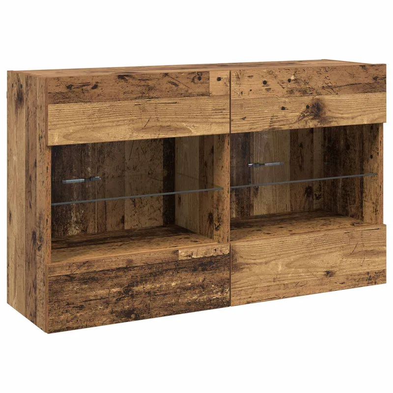 TV Wall Cabinet Set 6 pcs Old Wood Engineered Wood