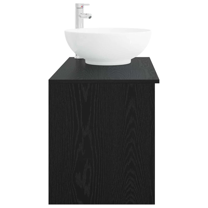 Bathroom Furniture Set 2 pcs Black Oak Engineered Wood
