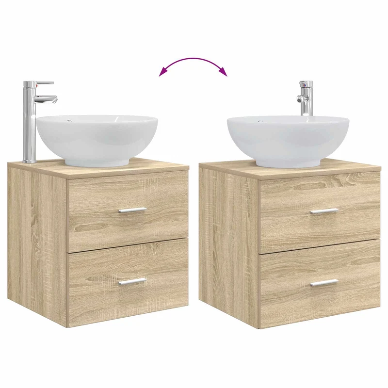 Bathroom Furniture Set 2 pcs Sonoma Oak Engineered Wood