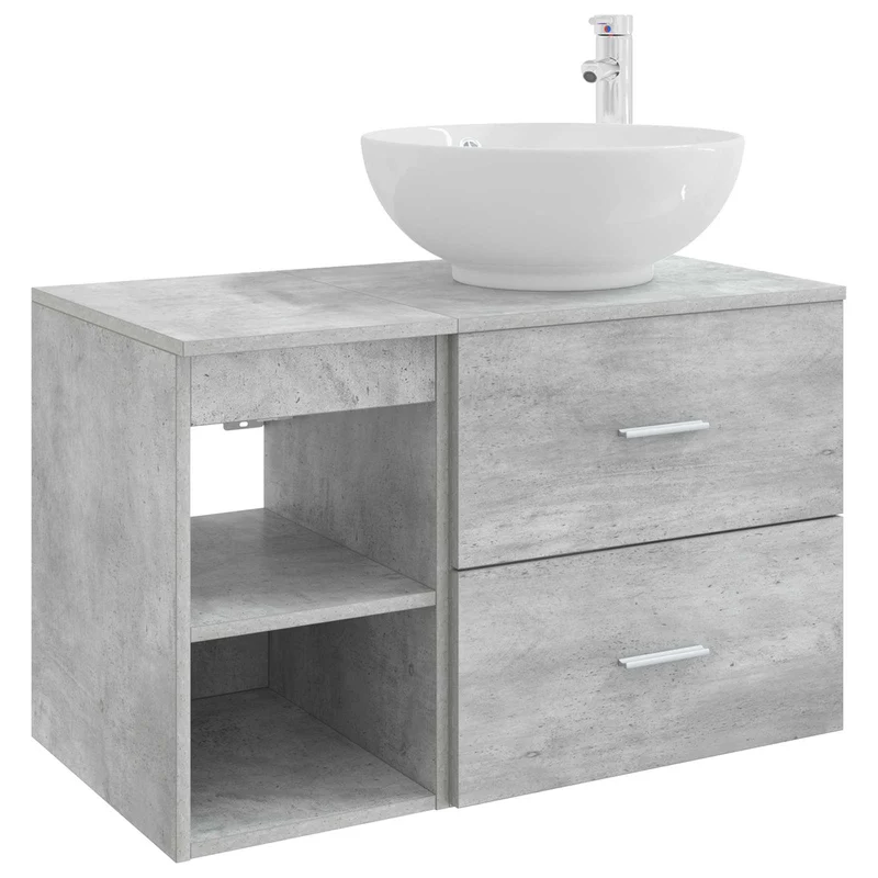 Bathroom Furniture Set 2 pcs Concrete Grey Engineered Wood