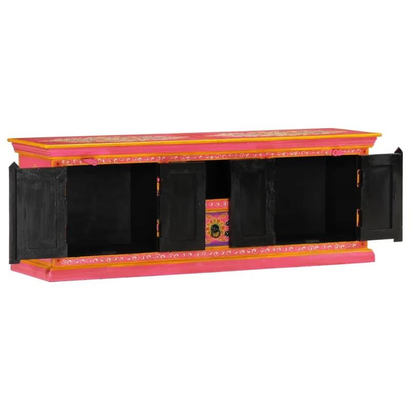 TV Cabinet Pink 110x30x40 cm Solid Wood Mango