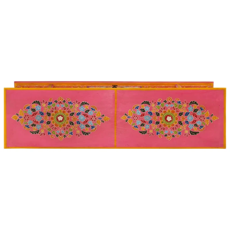 TV Cabinet Pink 110x30x40 cm Solid Wood Mango