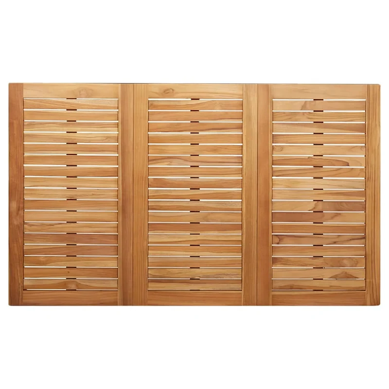 Dining Table 150x90x75 cm Solid Teak Wood and Stainless Steel