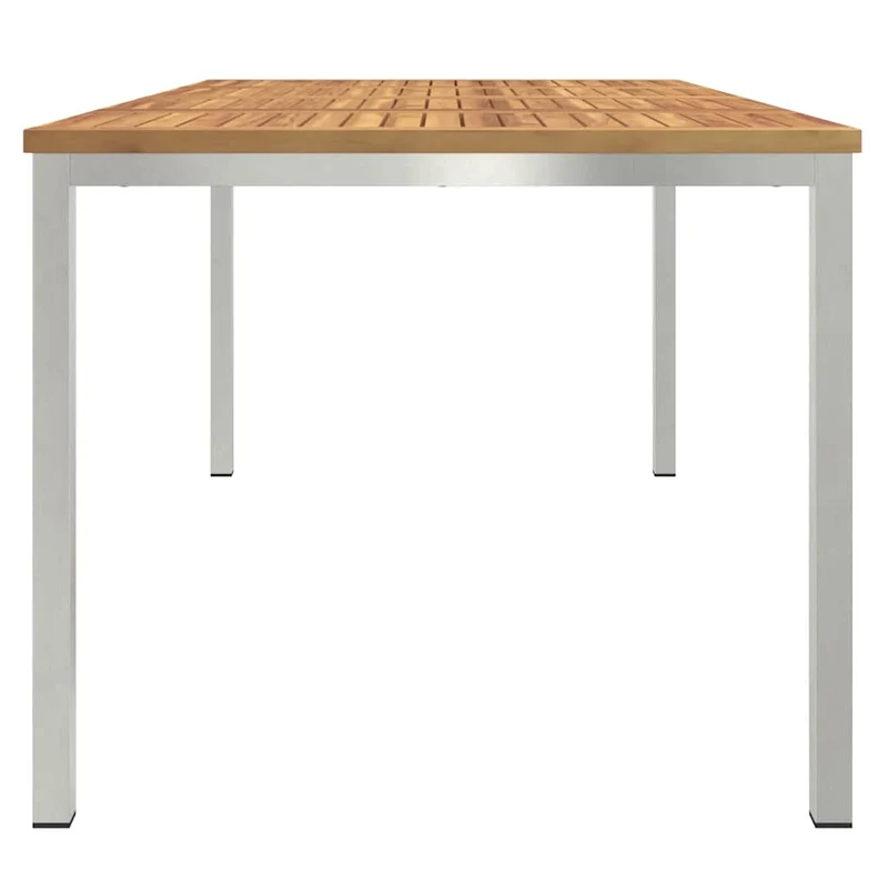 Dining Table 180x90x75 cm Solid Acacia Wood and Stainless Steel
