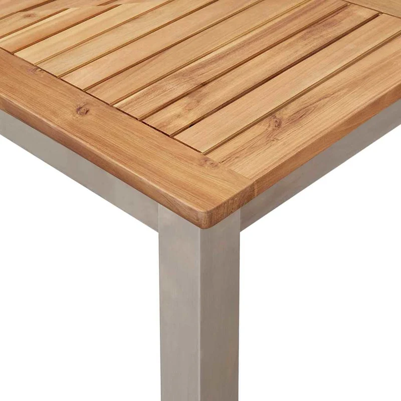 Dining Table 180x90x75 cm Solid Acacia Wood and Stainless Steel