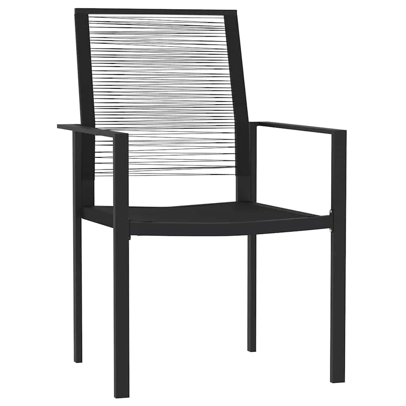 7 Piece Garden Dining Set Black
