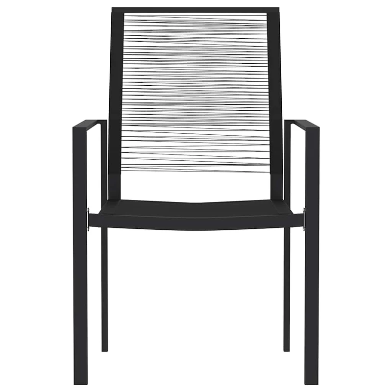 7 Piece Garden Dining Set Black
