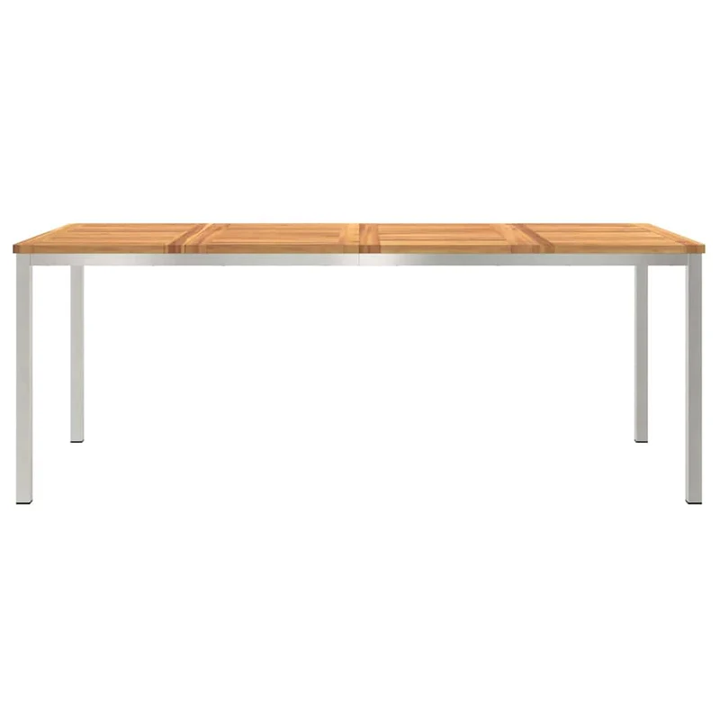 Dining Table 200x90x75 cm Solid Acacia Wood and Stainless Steel