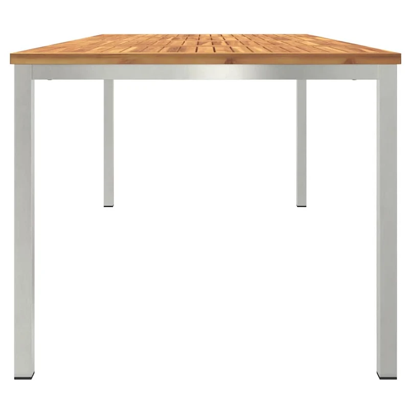 Dining Table 200x90x75 cm Solid Acacia Wood and Stainless Steel