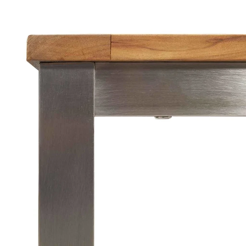 Dining Table 200x90x75 cm Solid Acacia Wood and Stainless Steel