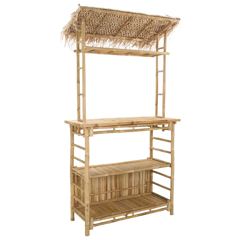 Outdoor Bar Table Natural 110 x 50 x 209 cm Bamboo