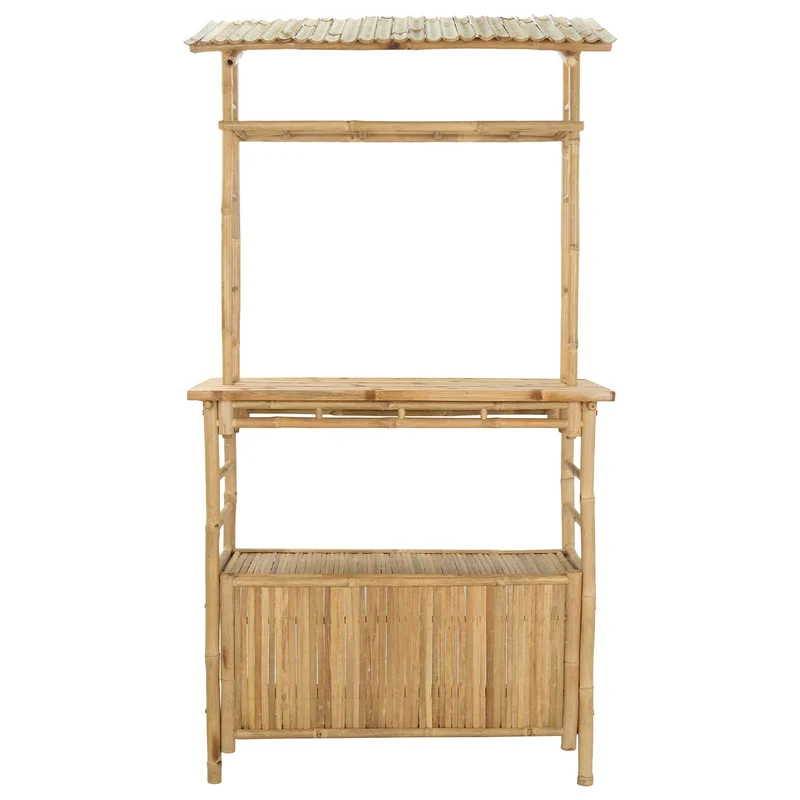 Outdoor Bar Table Natural 110 x 50 x 210 cm Bamboo