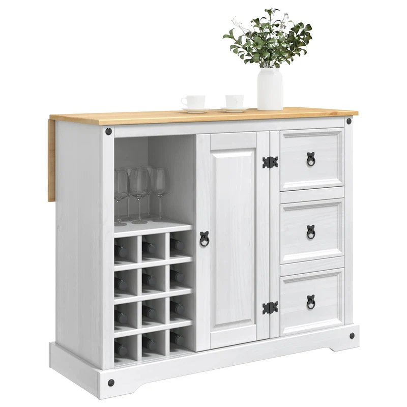 Kitchen Storage White and Honey Wax 112 x 70 x 91.5 cm