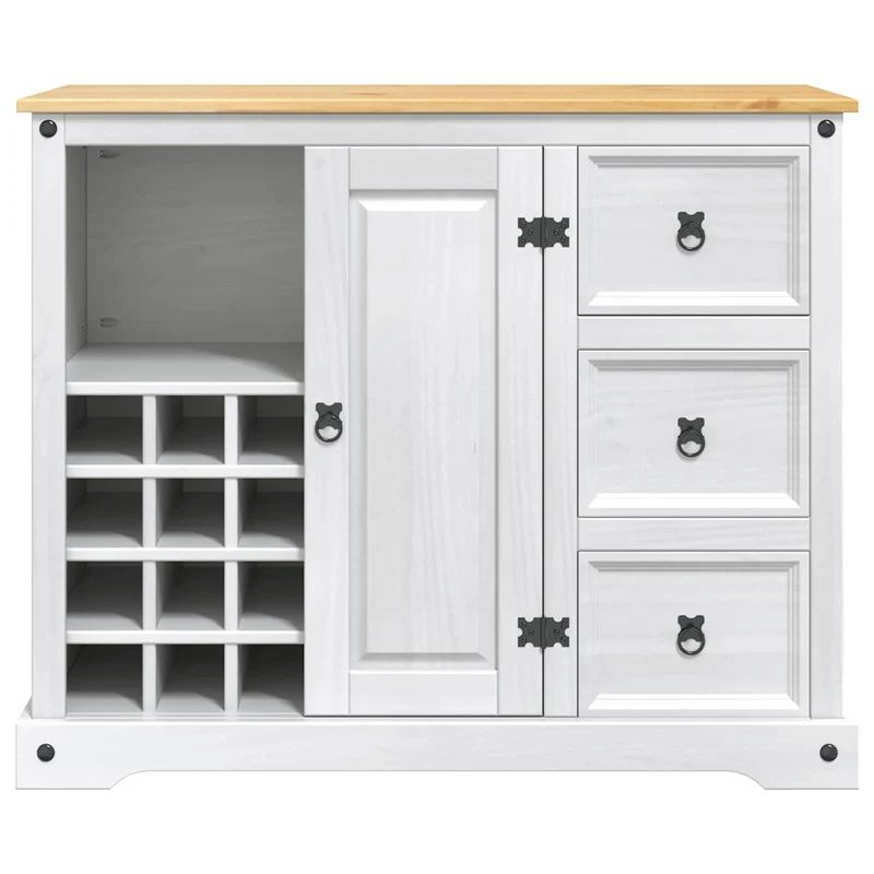 Kitchen Storage White and Honey Wax 112 x 70 x 91.5 cm