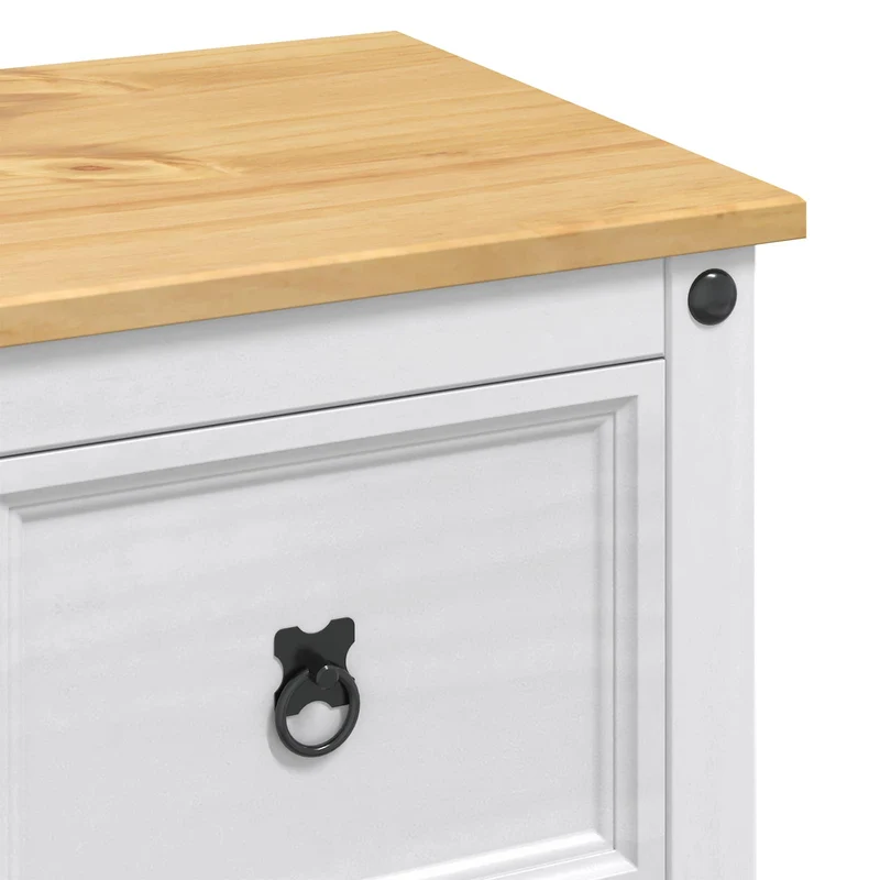 Kitchen Storage White and Honey Wax 112 x 70 x 91.5 cm