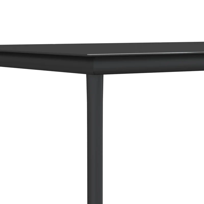 5 Piece Garden Dining Set Black Textilene and Steel