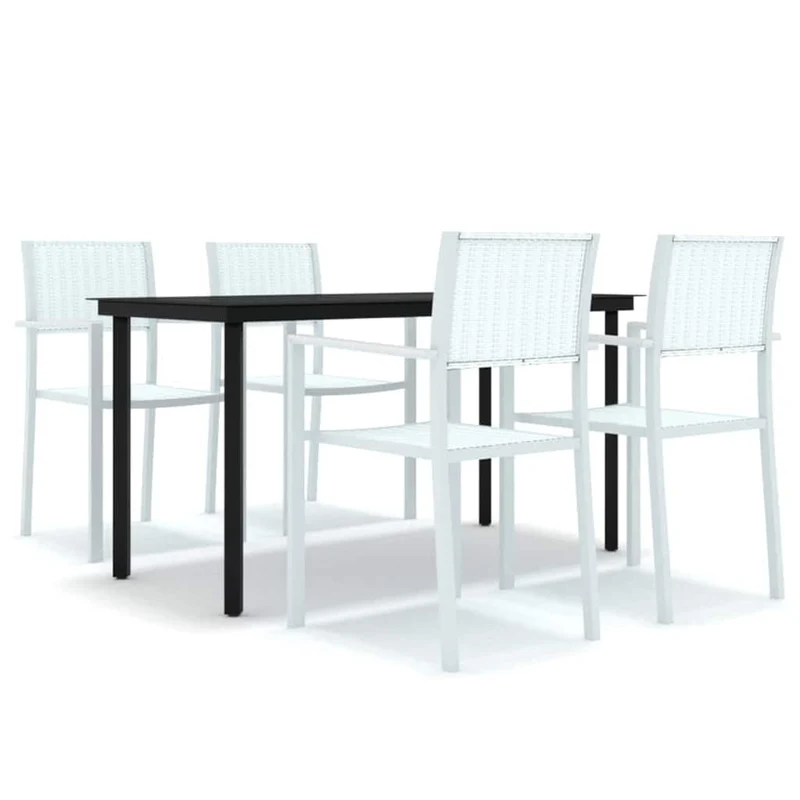 5 Piece Garden Dining Set White