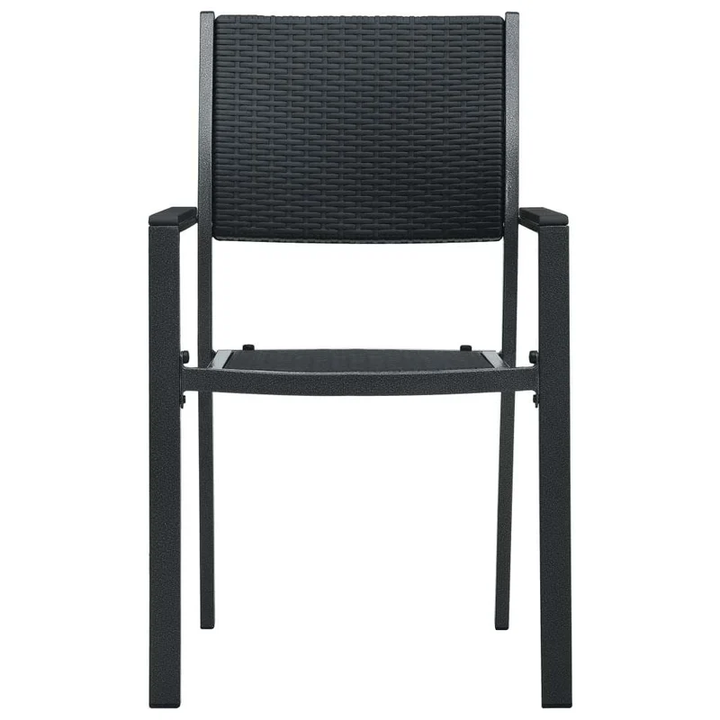 5 Piece Garden Dining Set Black