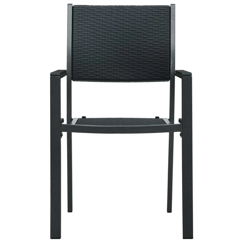 7 Piece Garden Dining Set Black