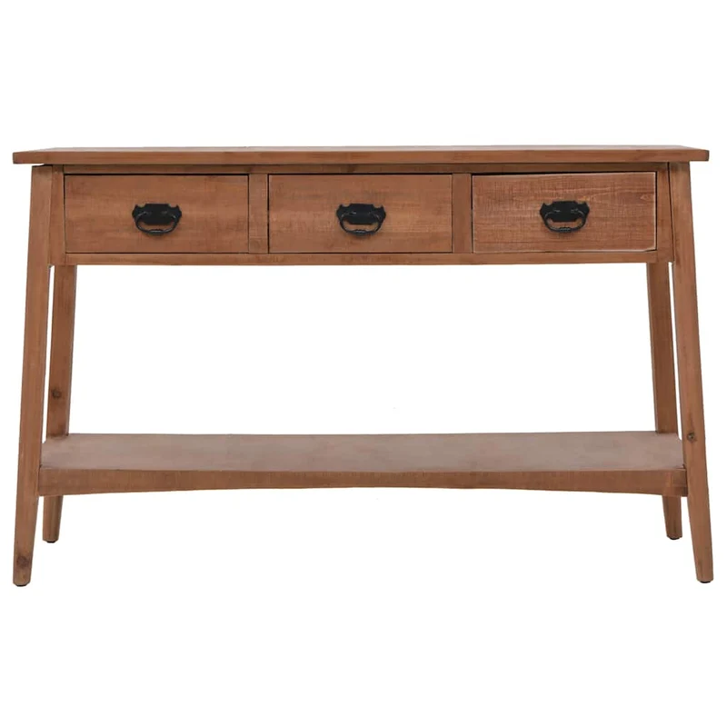 246122 vidaXL Console Table Solid Fir Wood 126x40x77,5 cm Brown