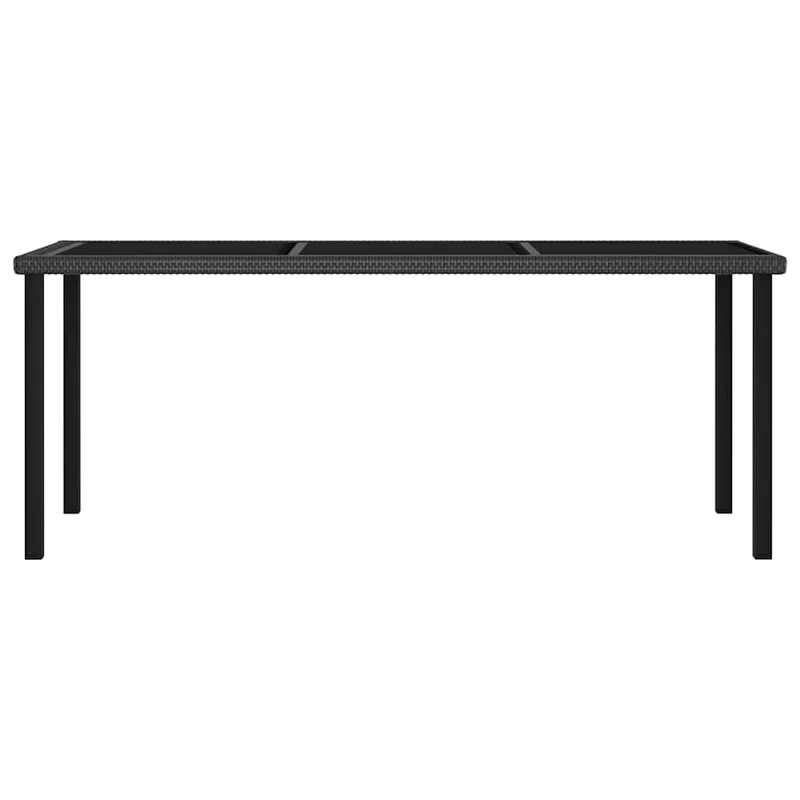 7 Piece Outdoor Dining Set with Cushions Poly Rattan Black