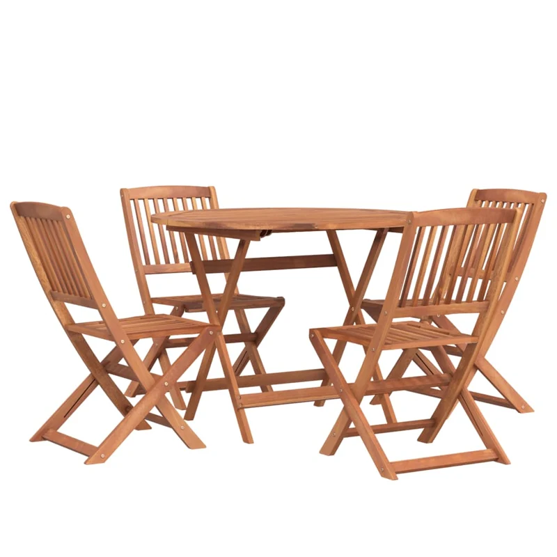 5 Piece Garden Dining Set Solid Wood Acacia
