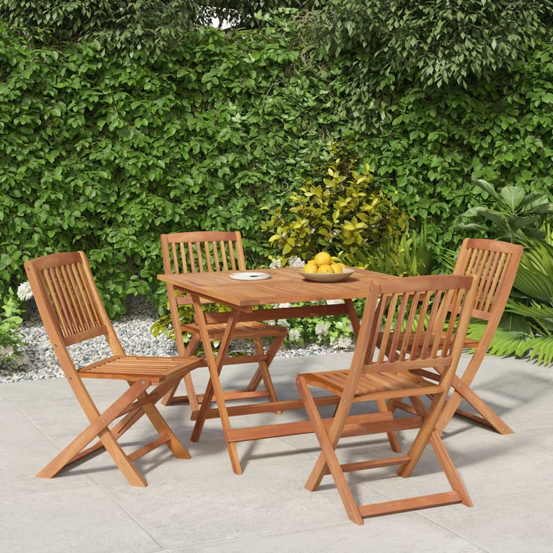 5 Piece Garden Dining Set Solid Wood Acacia