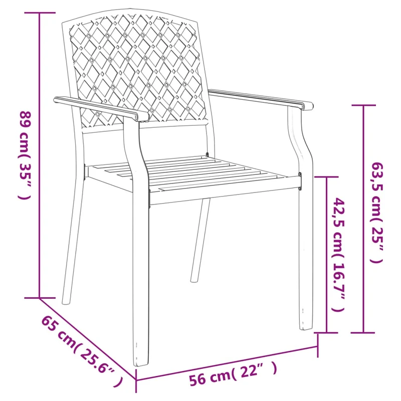 3 Piece Garden Dining Set Anthracite Steel
