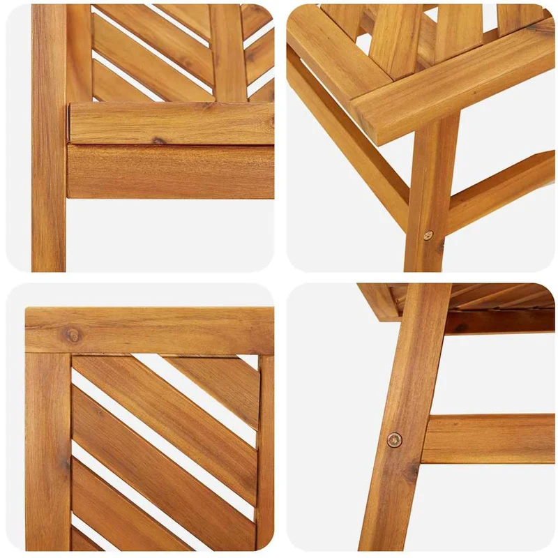 Garden Lounge Set 5 pcs Brown Solid Acacia Wood