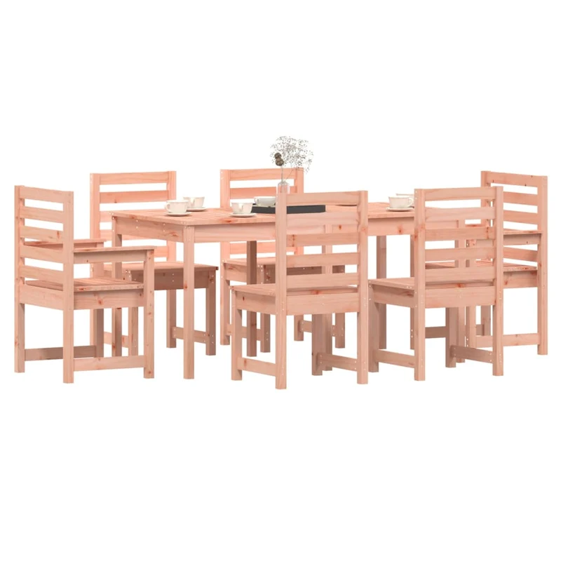 7 Piece Garden Dining Set Solid Wood Douglas