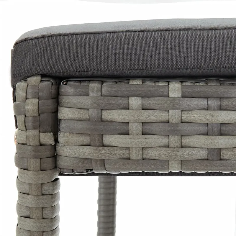 5 Piece Garden Bar Set Grey Solid Wood Acacia and Poly Rattan