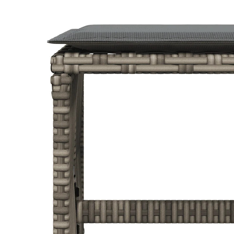 11 Piece Garden Dining Set with Cushions Grey Poly Rattan