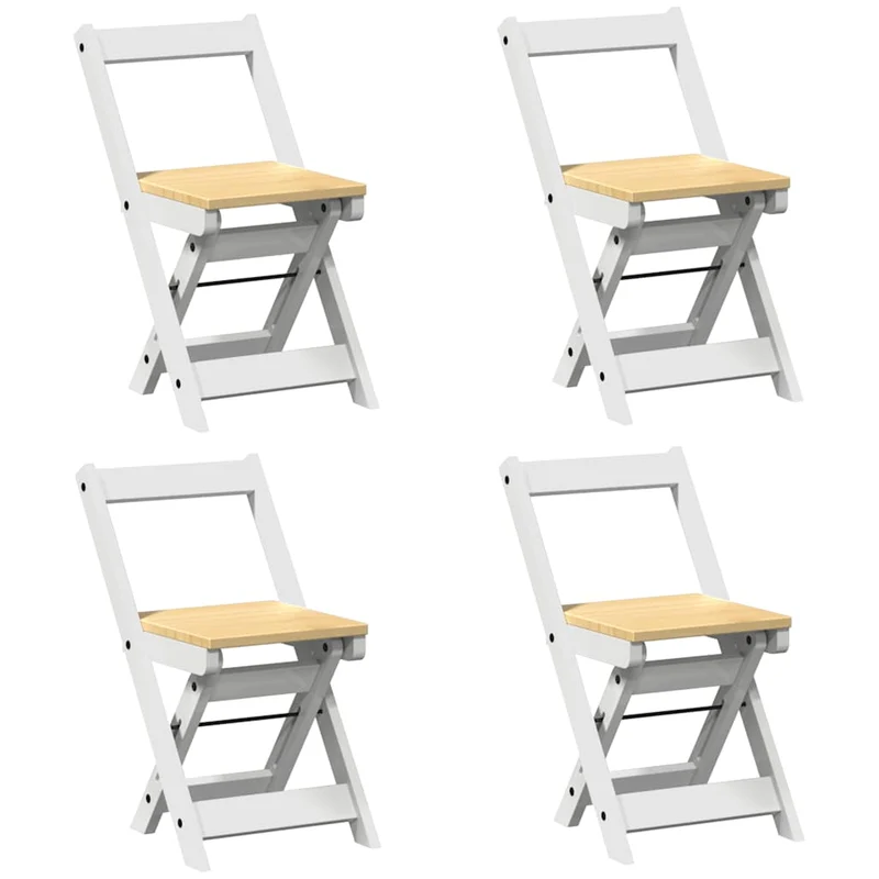 5 Piece Butterfly Dining Set "Corona" Foldable White Pinewood