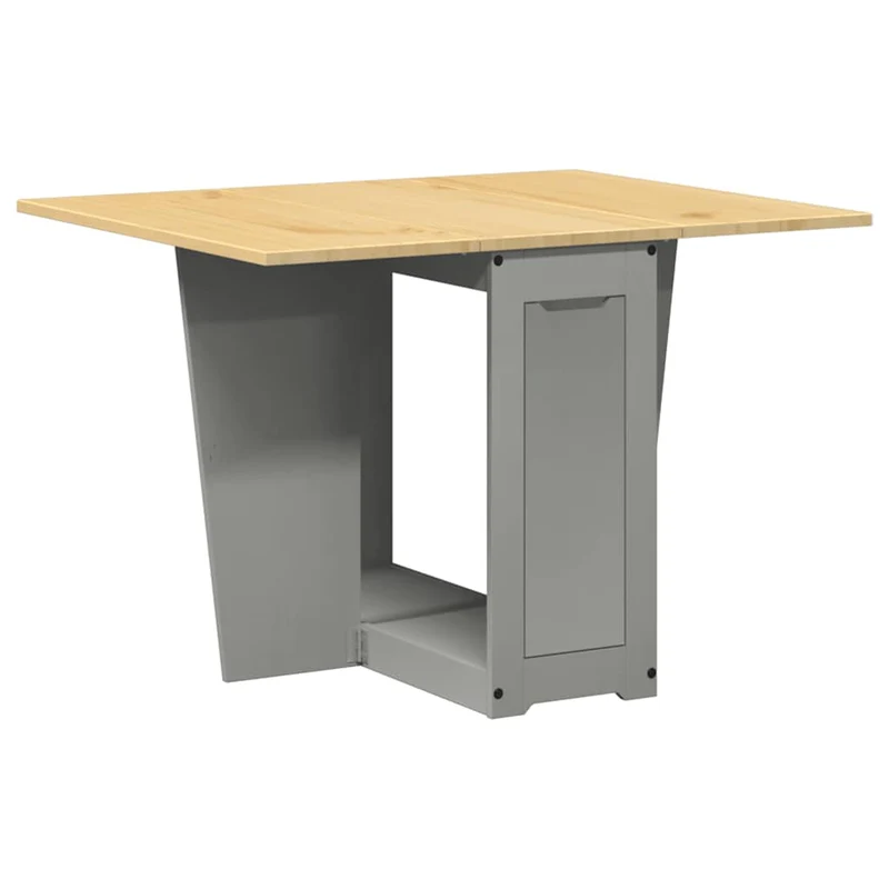 5 Piece Butterfly Dining Set "Corona" Foldable Grey Pinewood
