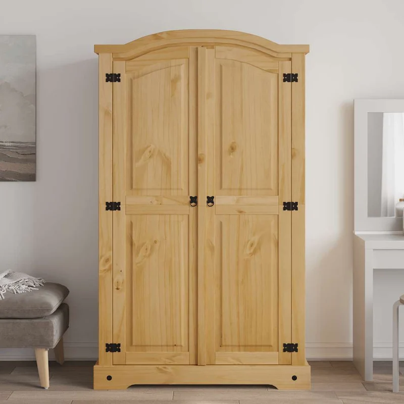 243732 vidaXL Wardrobe Mexican Pine Corona Range 2 Doors